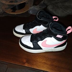 Nike Kids Black and Pink High-Top Sneakers